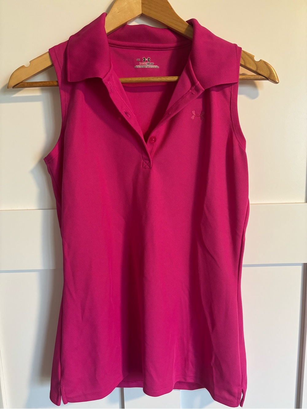 Under Armour Sleeveless Polo Tank Top - Bright Pink